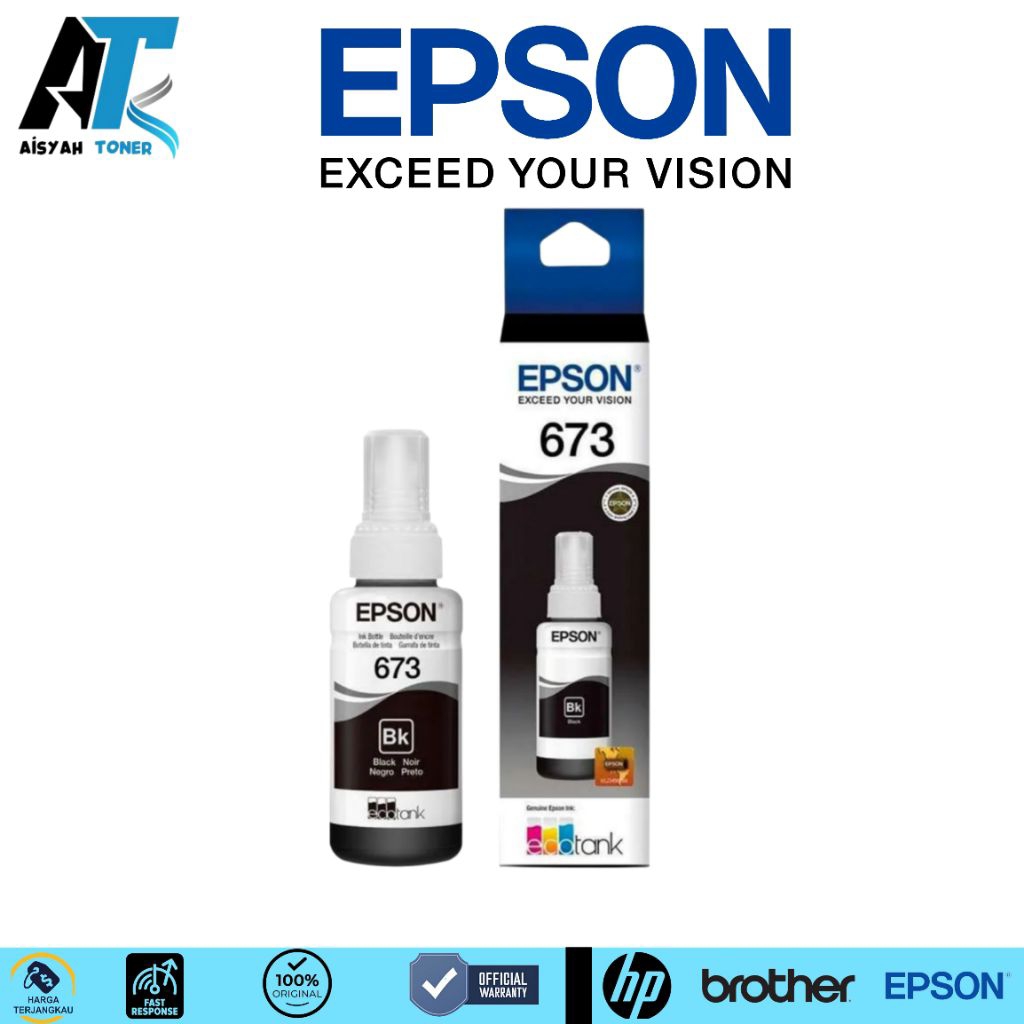 Tinta Epson 673 Black-Hitam Original