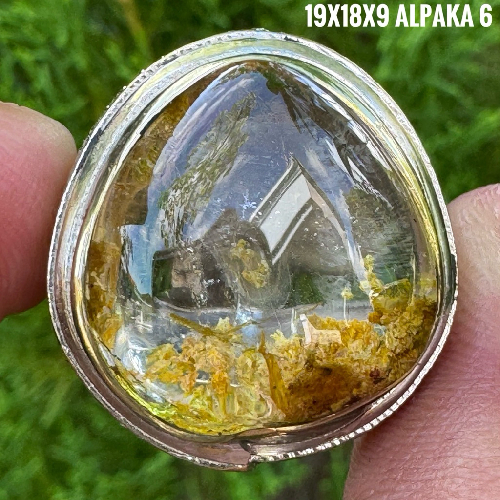 Cincin Batu Akik Natural Kecubung Air Luster (Asli Alam)