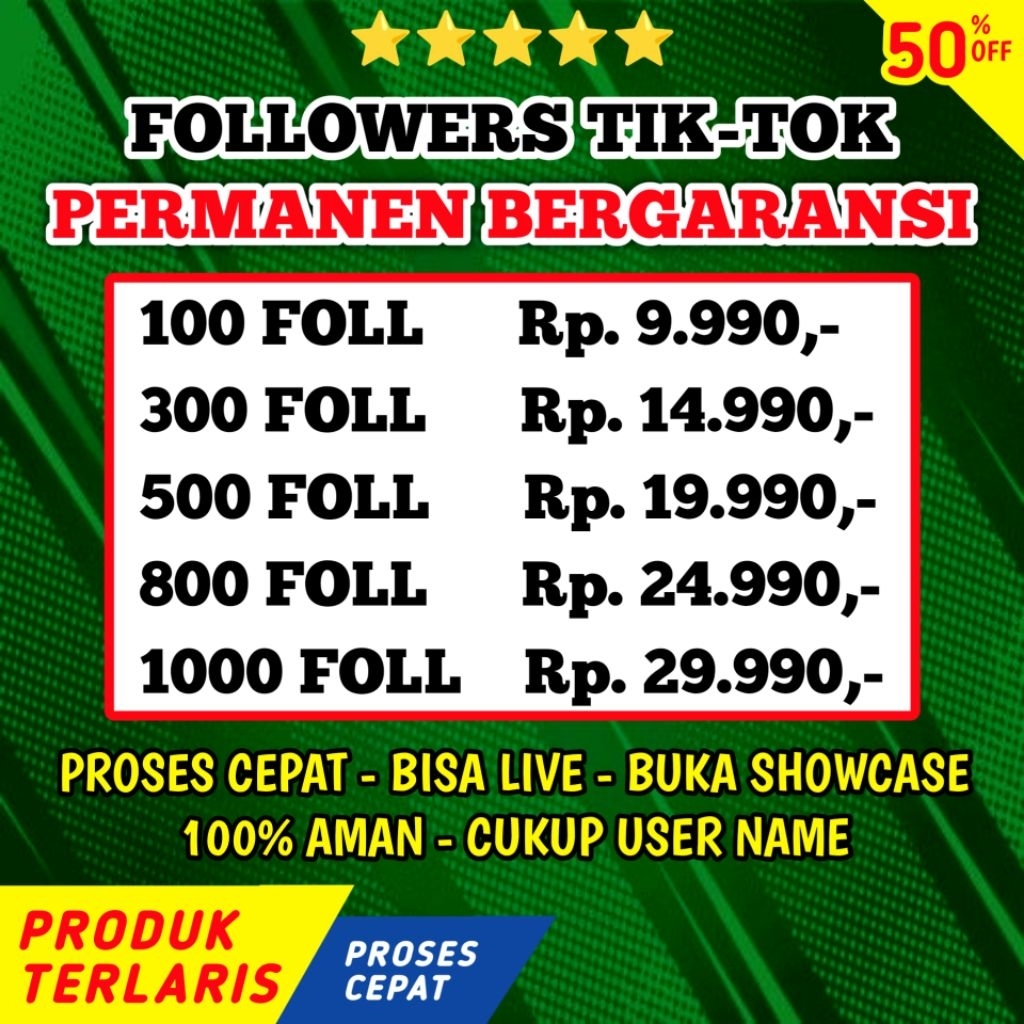Followers Tiktok Akun Aktif Bergaransi