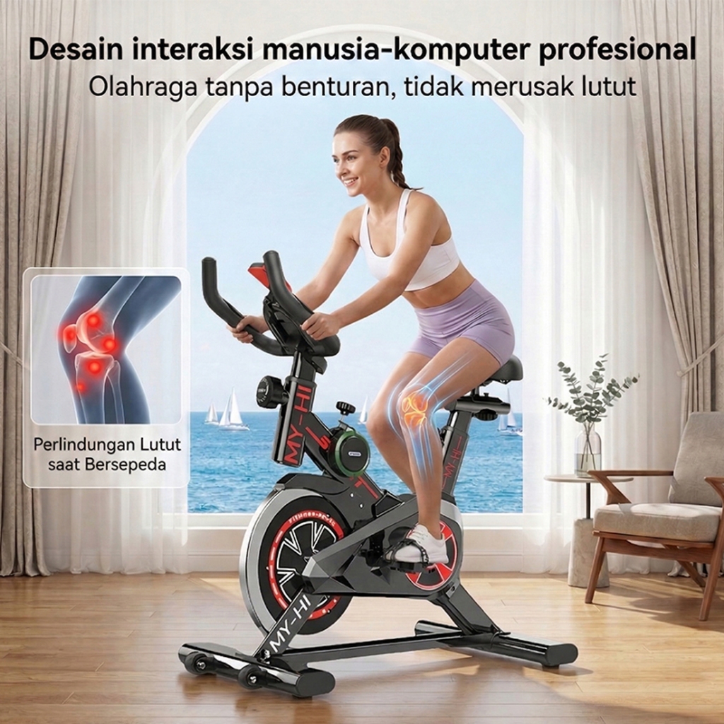 New Veego Sepeda Statis Spinning Bike Tes Detak Jantung Sepeda Olahraga Exercise Peralatan Olahraga
