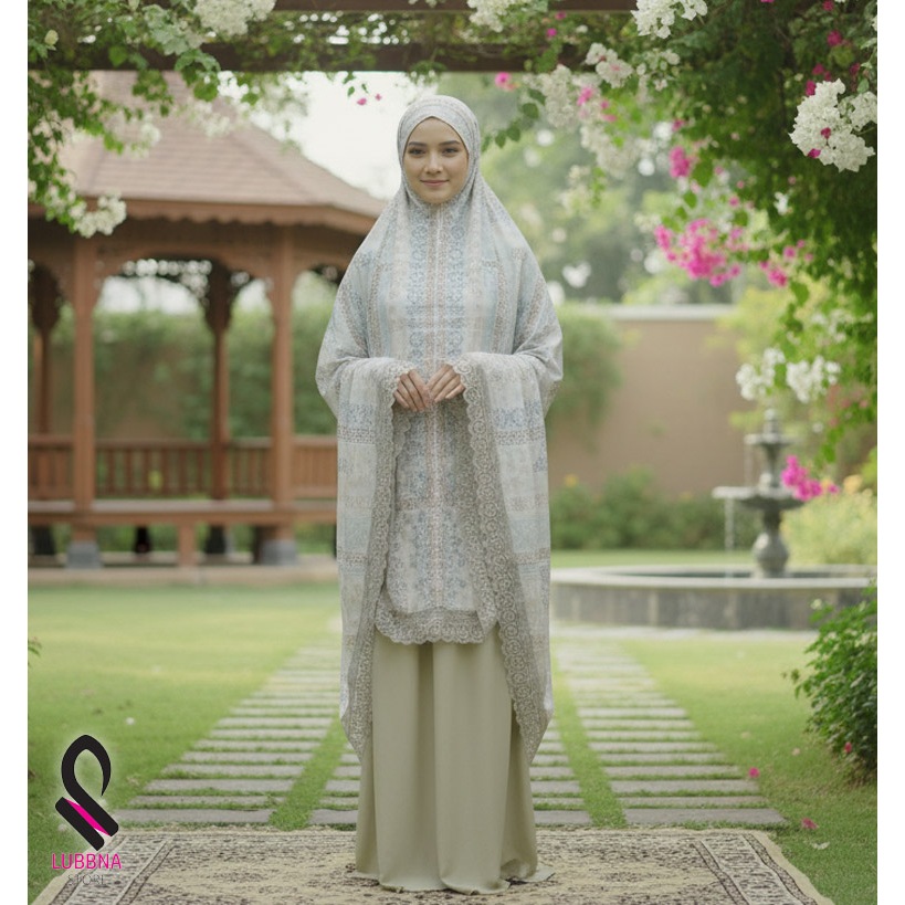 Mukena Dewasa Silky Premium Adem dan Lembut ada resleting dileher - Silk Green