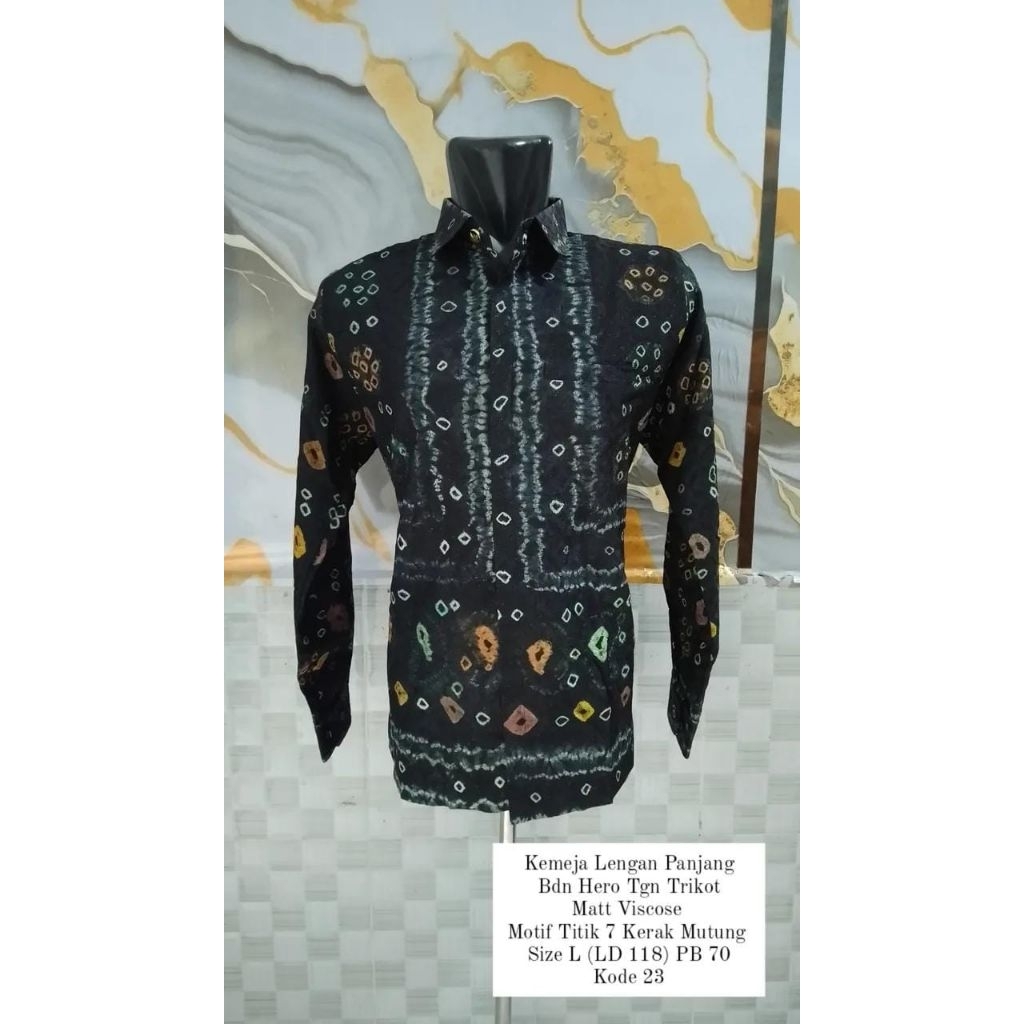 Kemeja Pria Lengan Panjang Hero Trikot T7 Jumputan Handmade