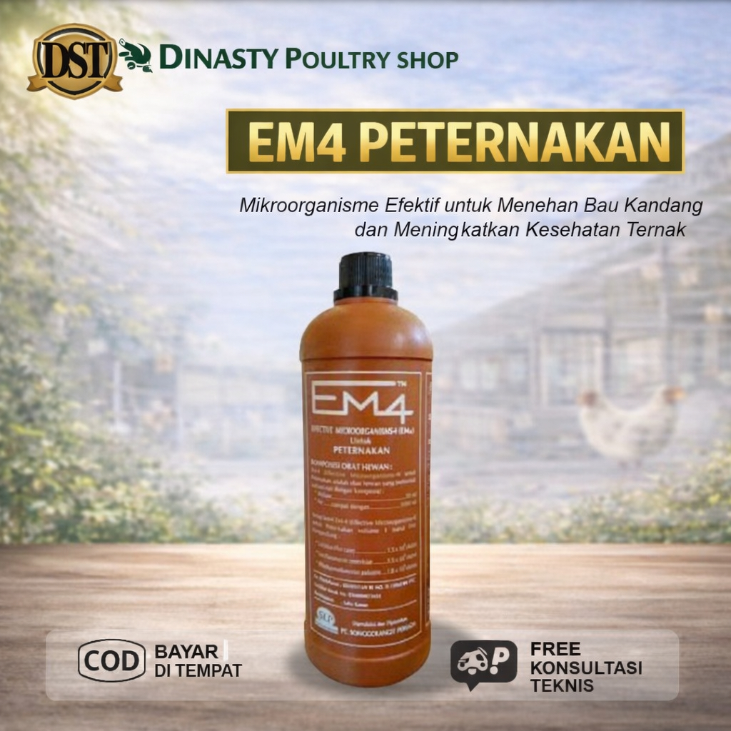 EM4 Peternakan Cairan Probiotik Ternak Ayam Sapi Kambing Domba Pengurang Amonia Kandang