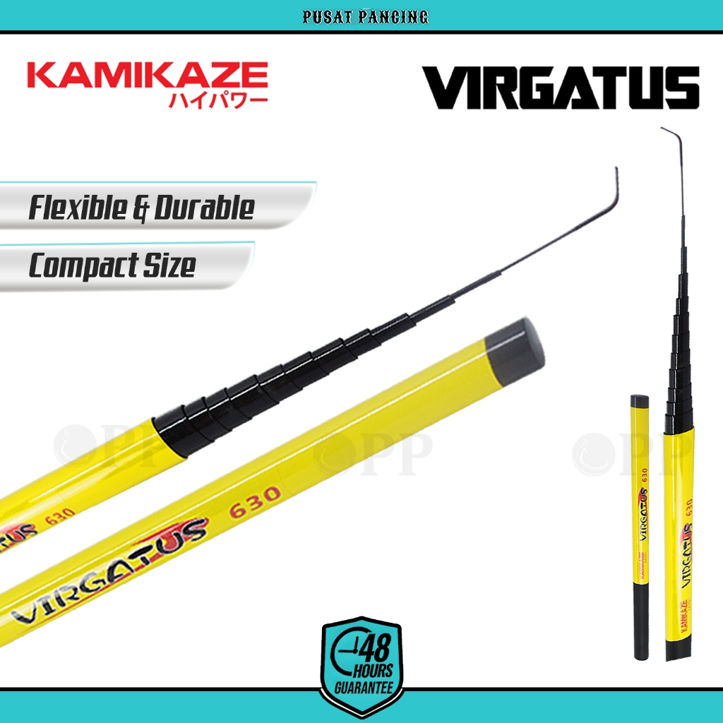 PUSATPANCING5 - Joran Pancing Tegek Kamikaze Virgatus 240cm - 720cm Carbon Tegek Ruas Pendek