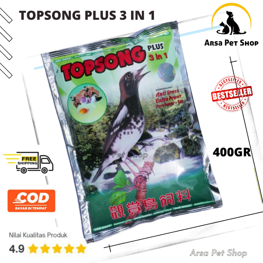 Pakan Burung Murai Kacer Dll Pur Voer Topsong Top Song