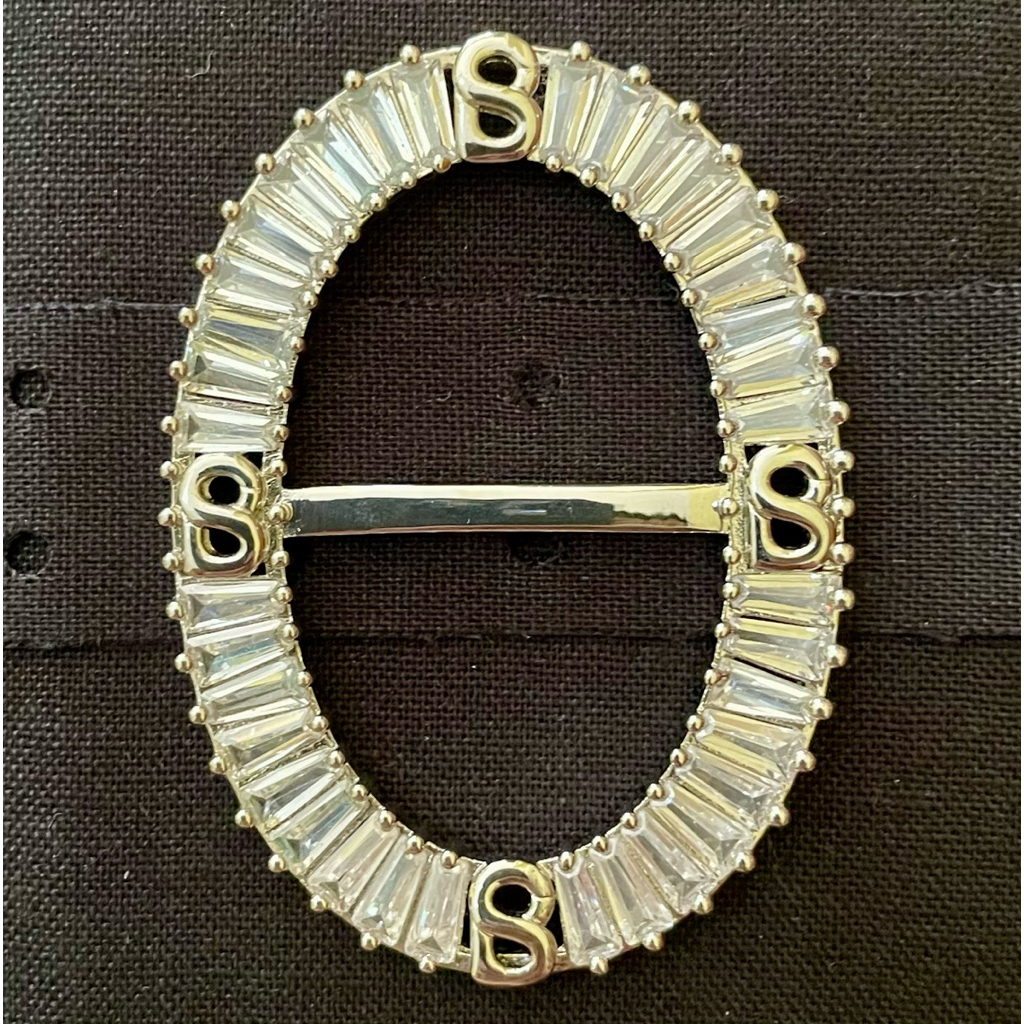 Lavish Oval Ring Bros Silver ButtonScarves RARE banget