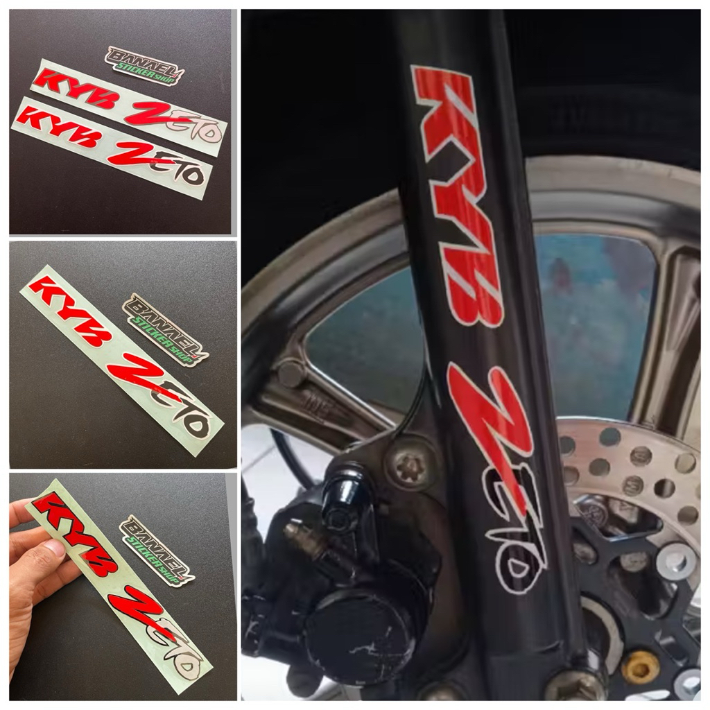 Sticker Stiker Bottom Shock KYB ZETO Cutting