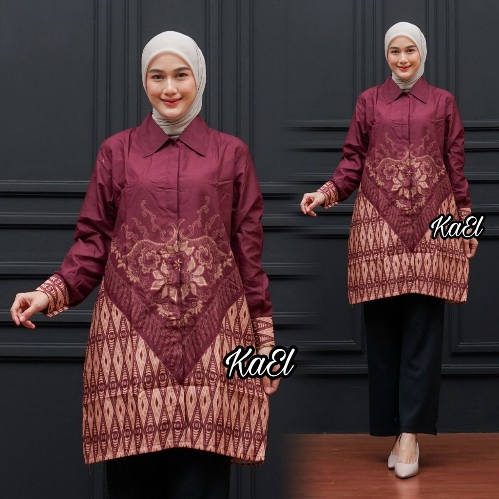 Tunik batik baju atasan cewek modern baju batik terbaru Tunik modern