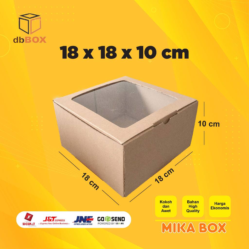 BOX MIKA 18x18x10 cm kardus die cut, untuk kue hampers gift box MIKA MIKA---
