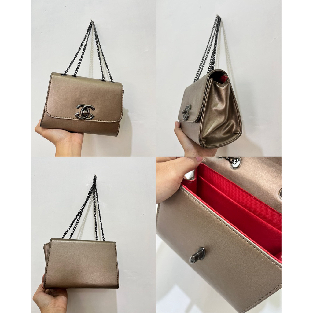 Slingbag Tas Wanita Kondangan Warna Gold
