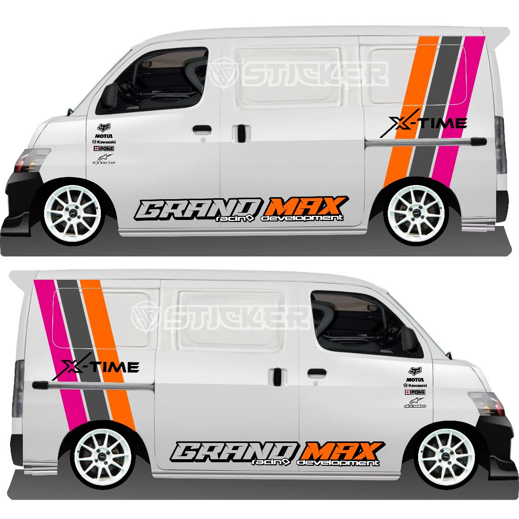 STICKER RACING TERBARU MOBIL GRANMAX BLINDVAN GRANDMAX MINI BUS LUXIO AVP LUXURY DLL