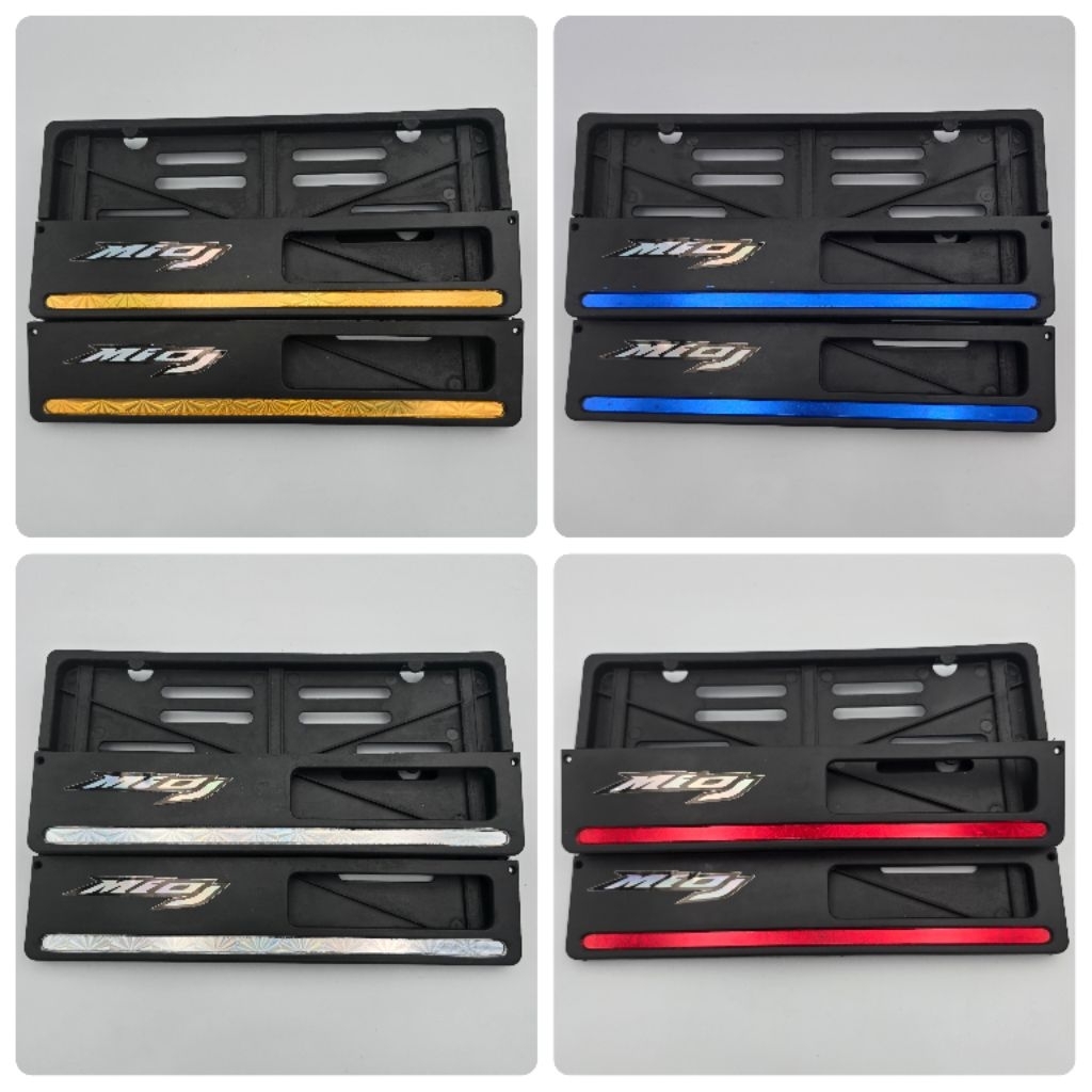 Dudukan Plat Nomer List Nyala Plus Stiker Hologram Mio J Universal Semua Motor - Harga Sepasang Cove