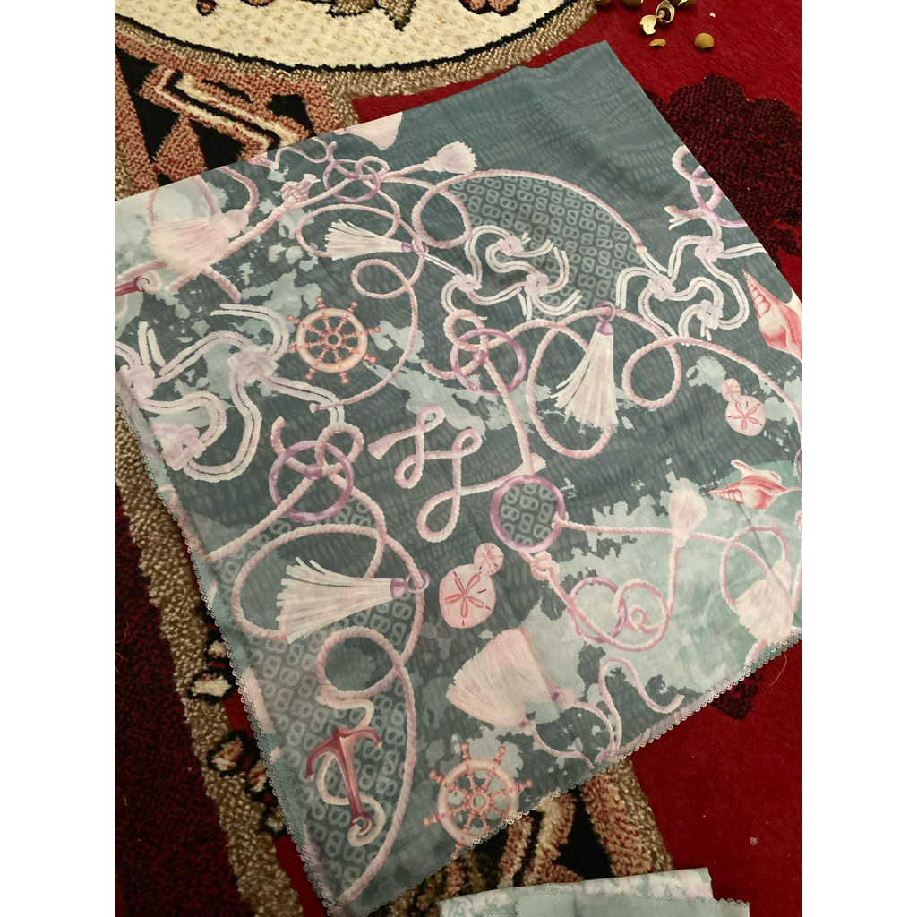 Preloved buttonscarves nautical tidak ada box