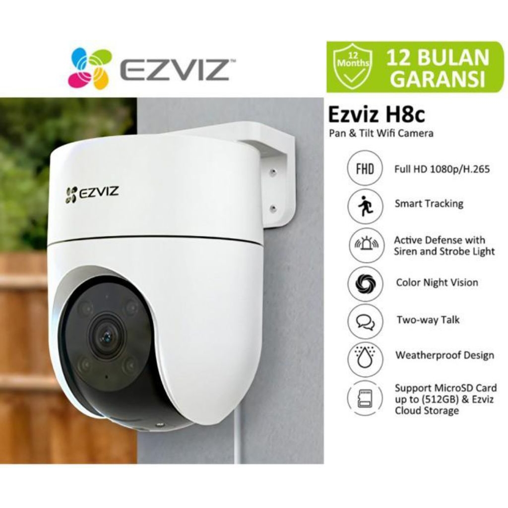 WIRELESS KAMERA CCTV OUTDOOR EZVIZ H8C 2MP//3MP//4MP//5MP//8MP WIFI KAMERA CCTV 360°
