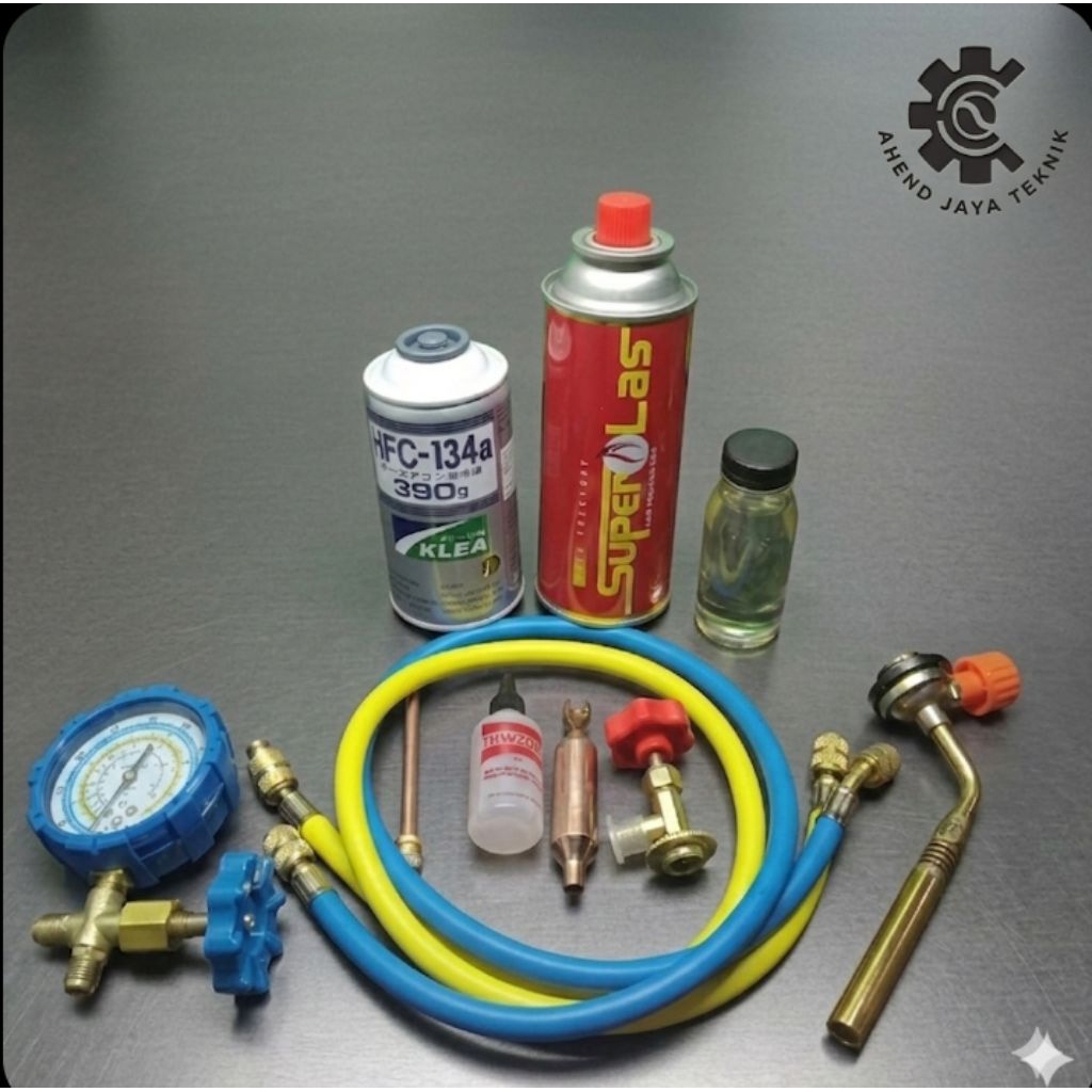 Paket lengkap pengisian freon kulkas R134a