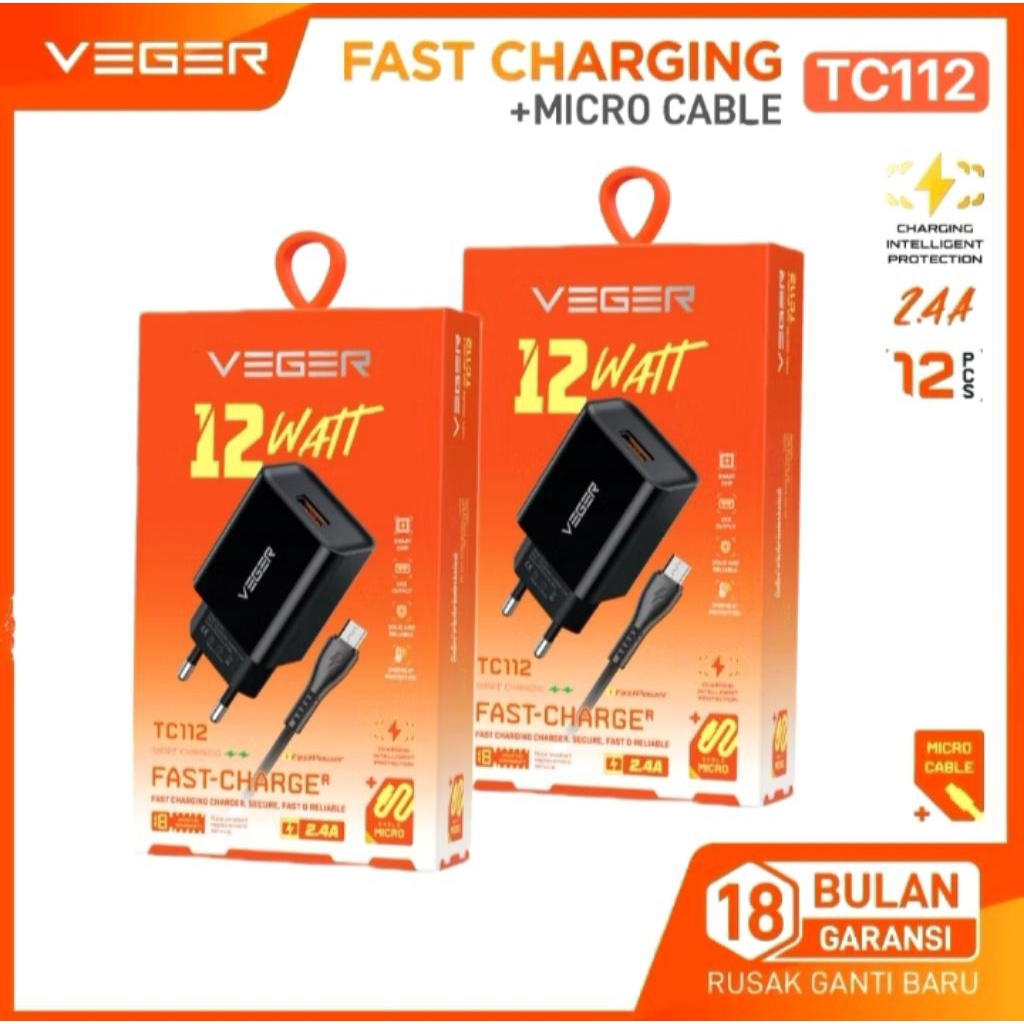 VEGER TC122, Charger Veger Micro ORIGINAL