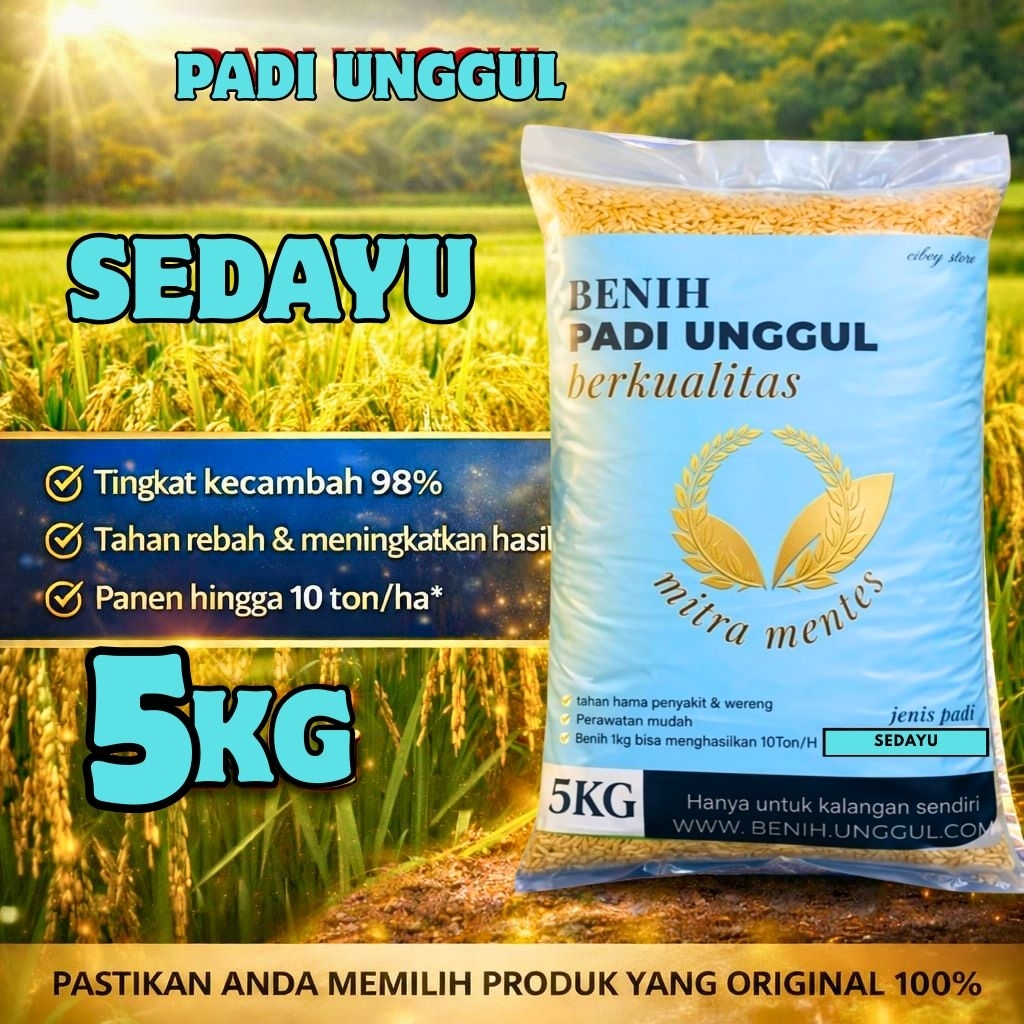 benih padi SEDAYU kemasan 5kg benih padi berkualitas
