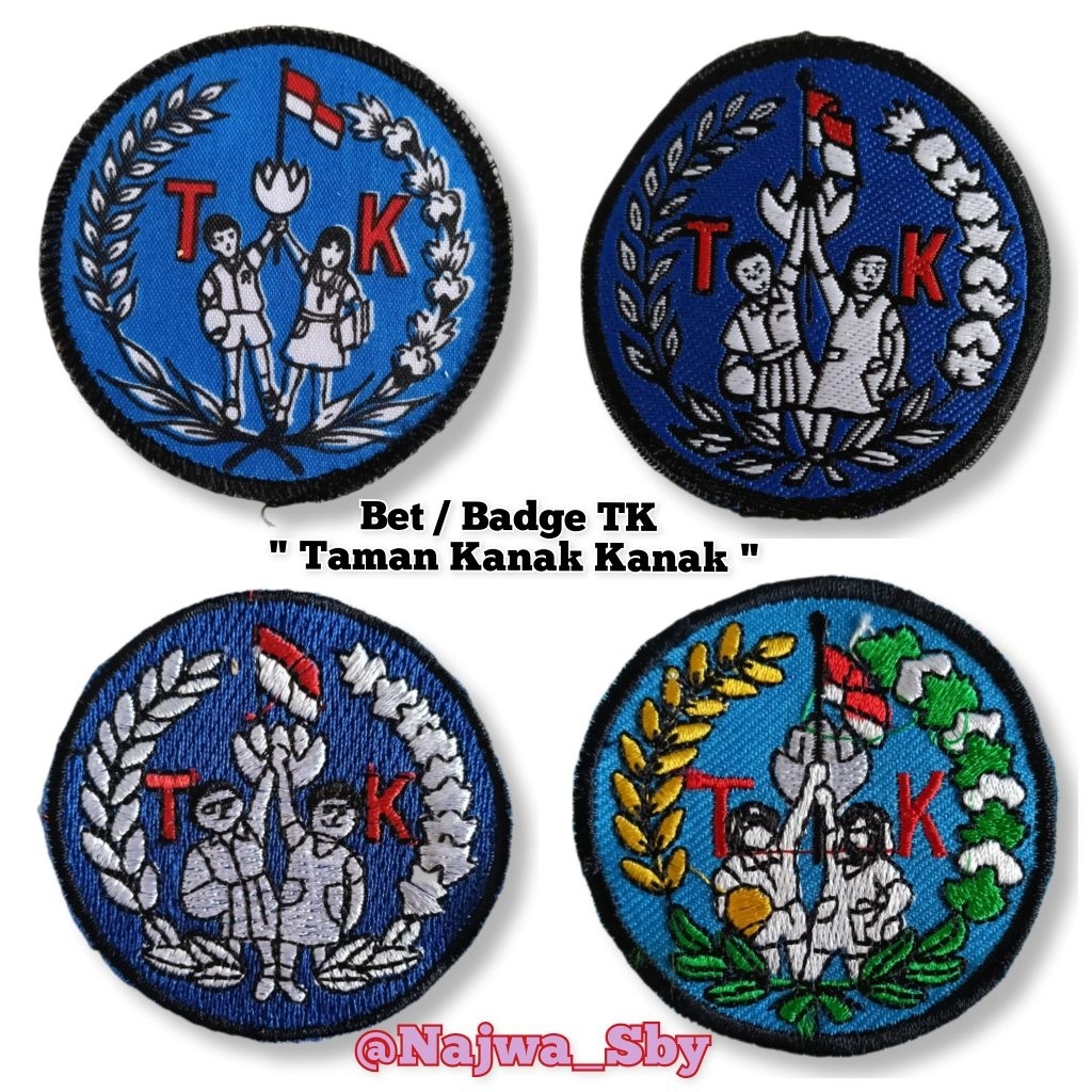 Bet / Badge TK Taman Kanak Kanak | Bet BORDIR WOVEN Atribut Seragam Sekolah TK Taman Kanak Kanak