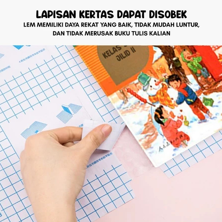 Sampul Buku Sticker Tahan Air 10 Lembar Stiker Sampul Buku Isi 10 Lembar Self-Adhesive Book Cover Wa