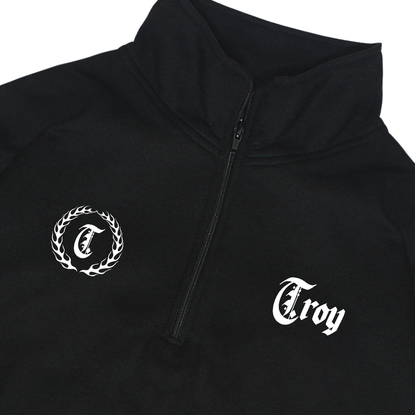 Troy Company Half Zip Up Turtleneck Sweater Black Circular - Half Zipper Pria Hitam HZ 3089