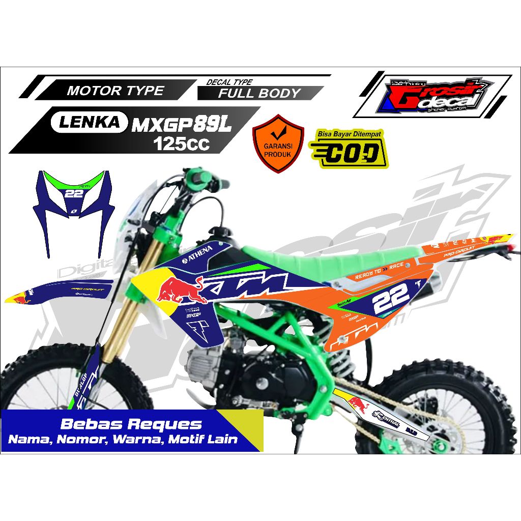 Sticker Stiker Mini Trail LENKA 89L 125cc Full Body Bebas Reques