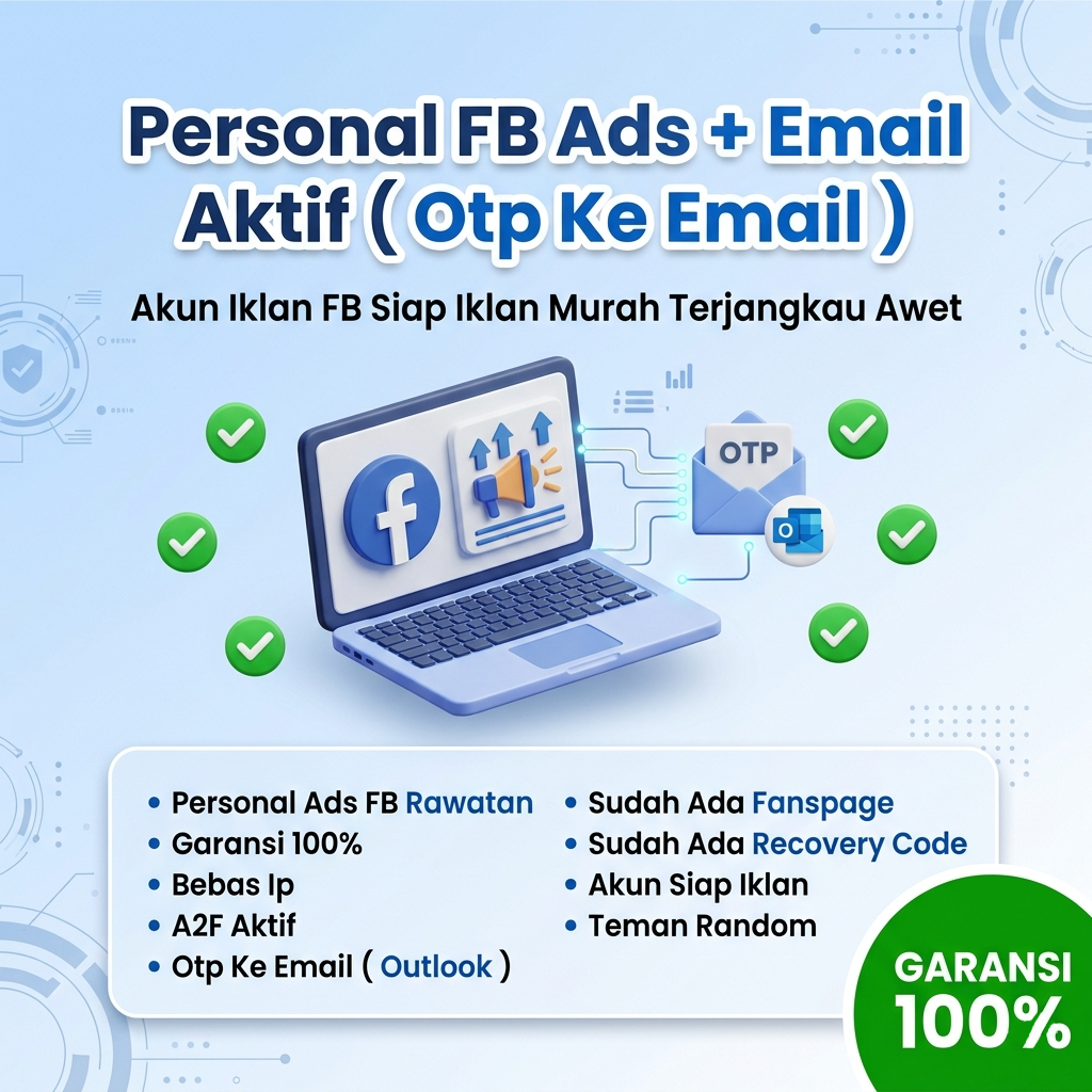 Akun Facebook Siap Pakai + Sudah Include 1 Halaman + Email Aktif ( Otp Ke Outlook ) + A2F ON