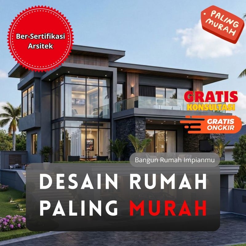DESAIN RUMAH MURAH DENAH, 3D, DLL