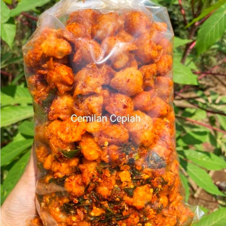 250GR siomay mini kering kriuk seblak siomay/somay mini/sebring siomay pedas Siomay Kering Pedas Gur