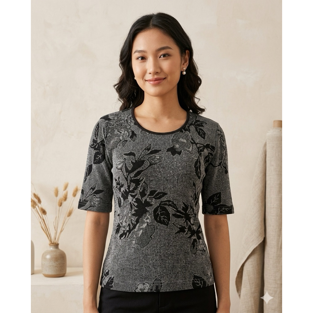 BLOUSE BATIK ABU