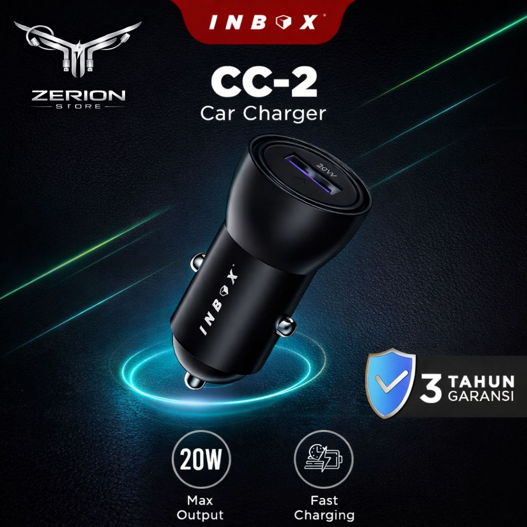 Inbox Car Charger Mobil CC-2 USB Fast Charging 20W