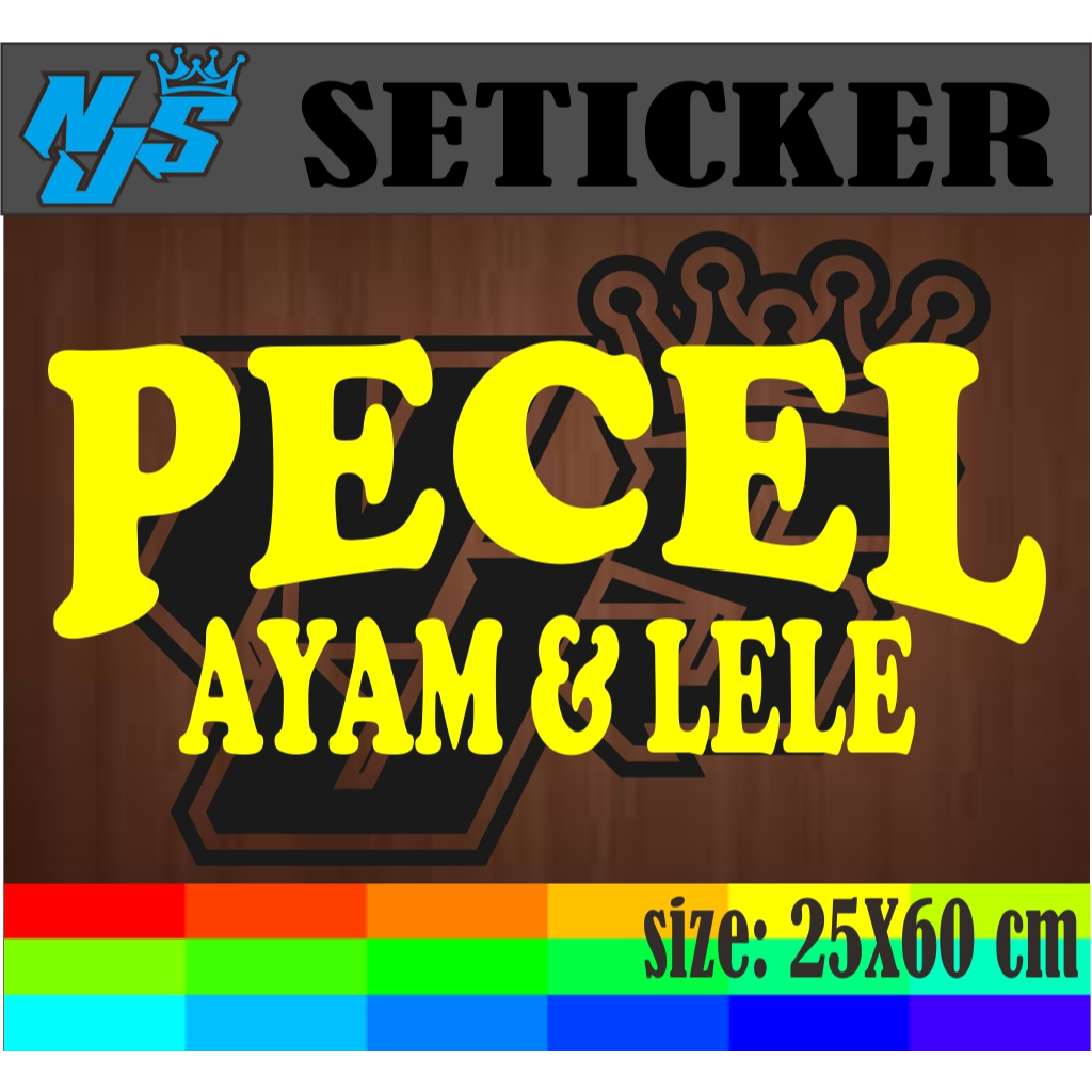 CUTTING STIKER TEMEPLAN NAMA JUALAN PECEL AYAM DAN LELE UKURAN 25X60 CM