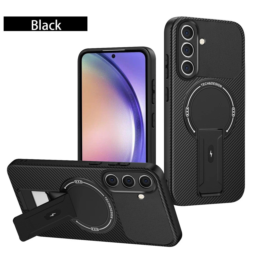 Case for Samsung A56 5G A36 5G Softcase CARBON MAGNETIC KICKSTAND Casing Case Hp Samsung A56 A36 5G