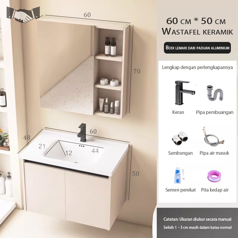 lemari kamar mandi wastafel set kamar mandi 60/80cm wastafel dinding wastafel cuci tangan estetik le