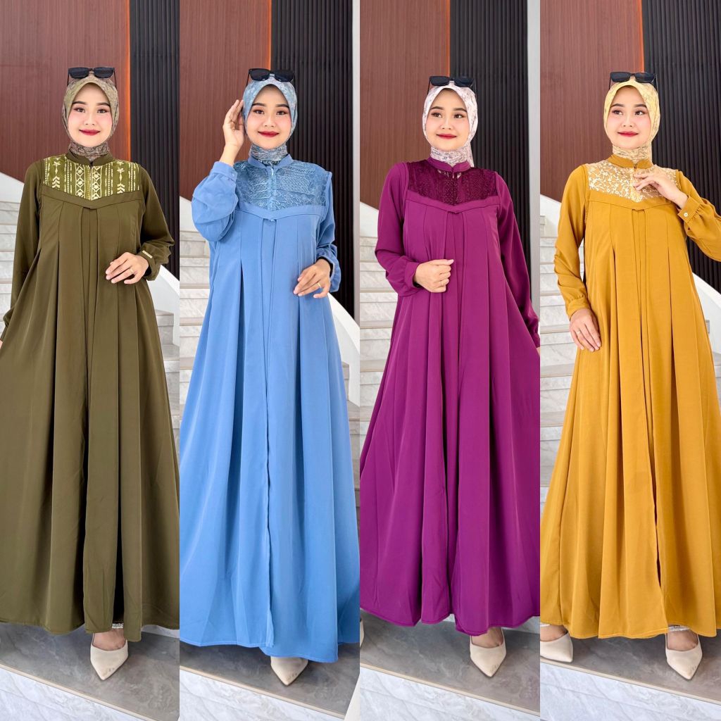 Rubia Dress Journey | Gamis Wanita Terbaru | Gamis Inner Outer Premium Busui Friendly Adem Gamis Kek
