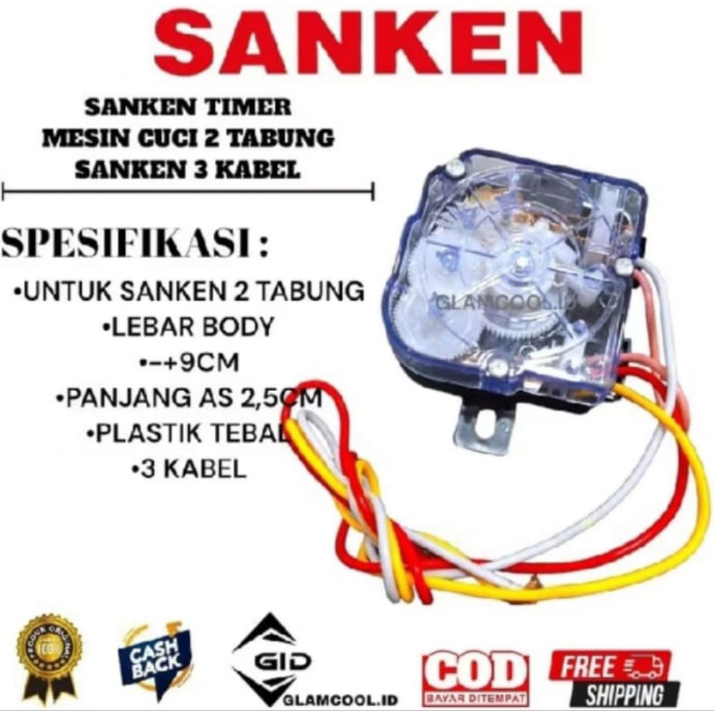 timer mesin cuci sanken 2 tabung timer wash 3 kabel timer 6 kabel mesin cuci sanken 2 tabung