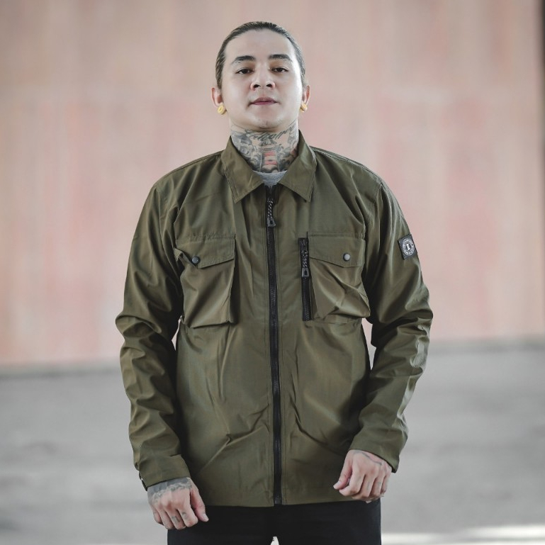 Overshirt Jacket Cringkle Army Green