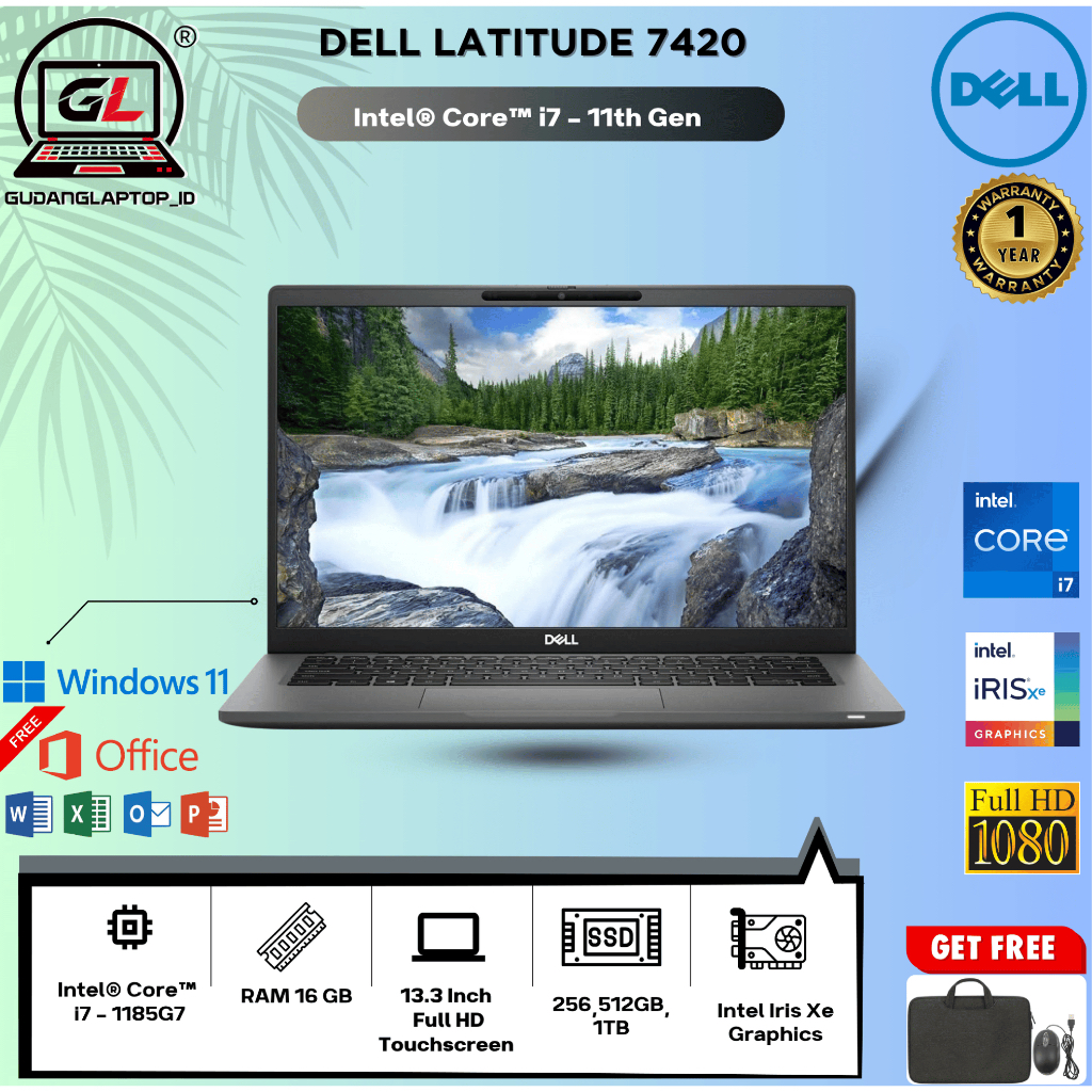 Laptop Dell Latitude 7420 – i7 Gen 11 – 16GB / 256GB – Laptop Coding & Kantoran - MURAH MULUS BERGAR