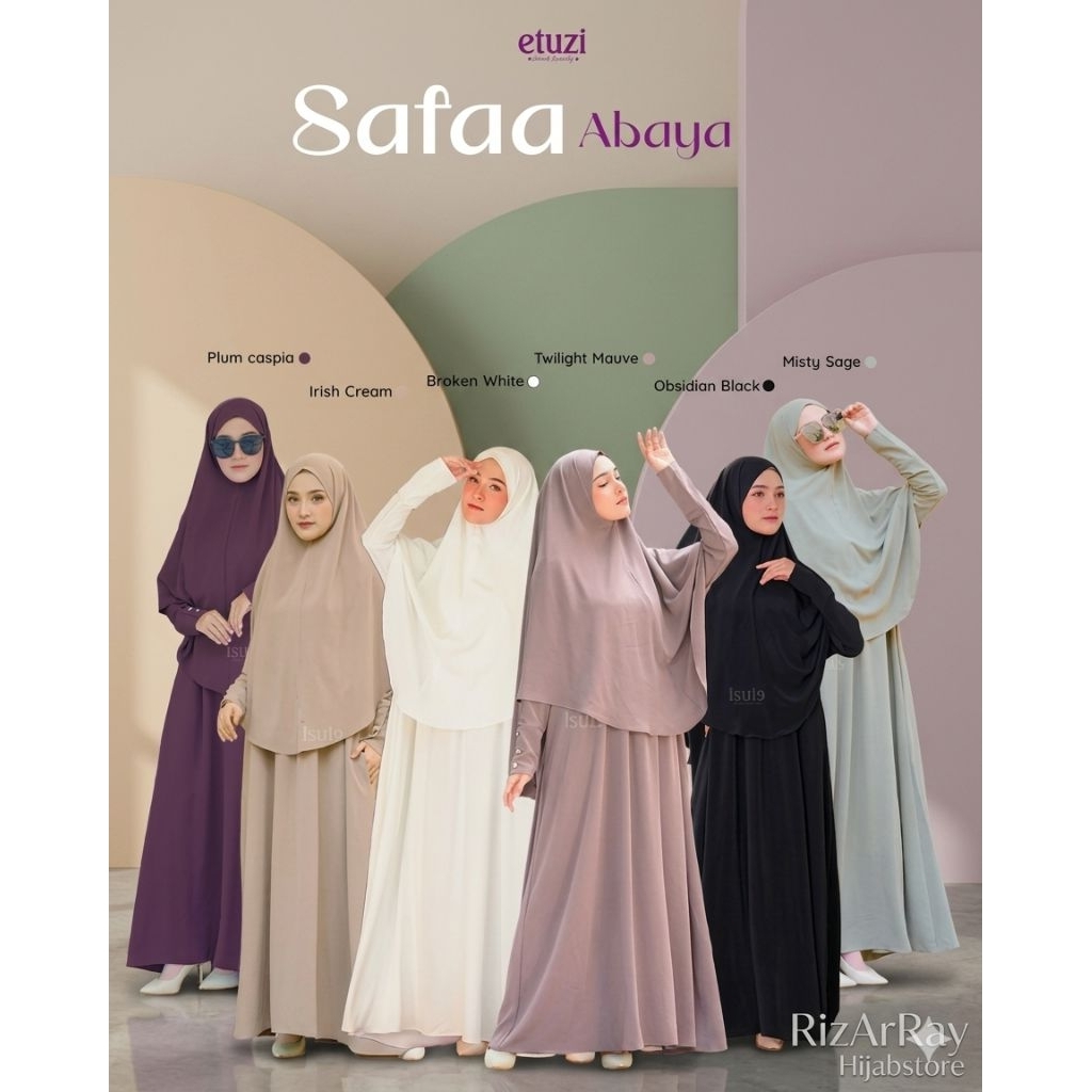 Etuzi Hijab Gamis Polos Gamis Syari Safaa Abaya Bahan