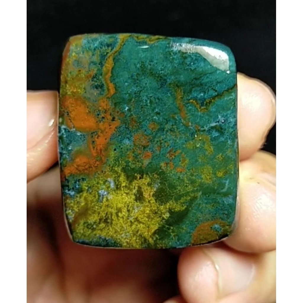 E21 - Batu BACAN KEMBANG SERAT TEMBAGA - Natural  Keras Jumbo Bodyglass