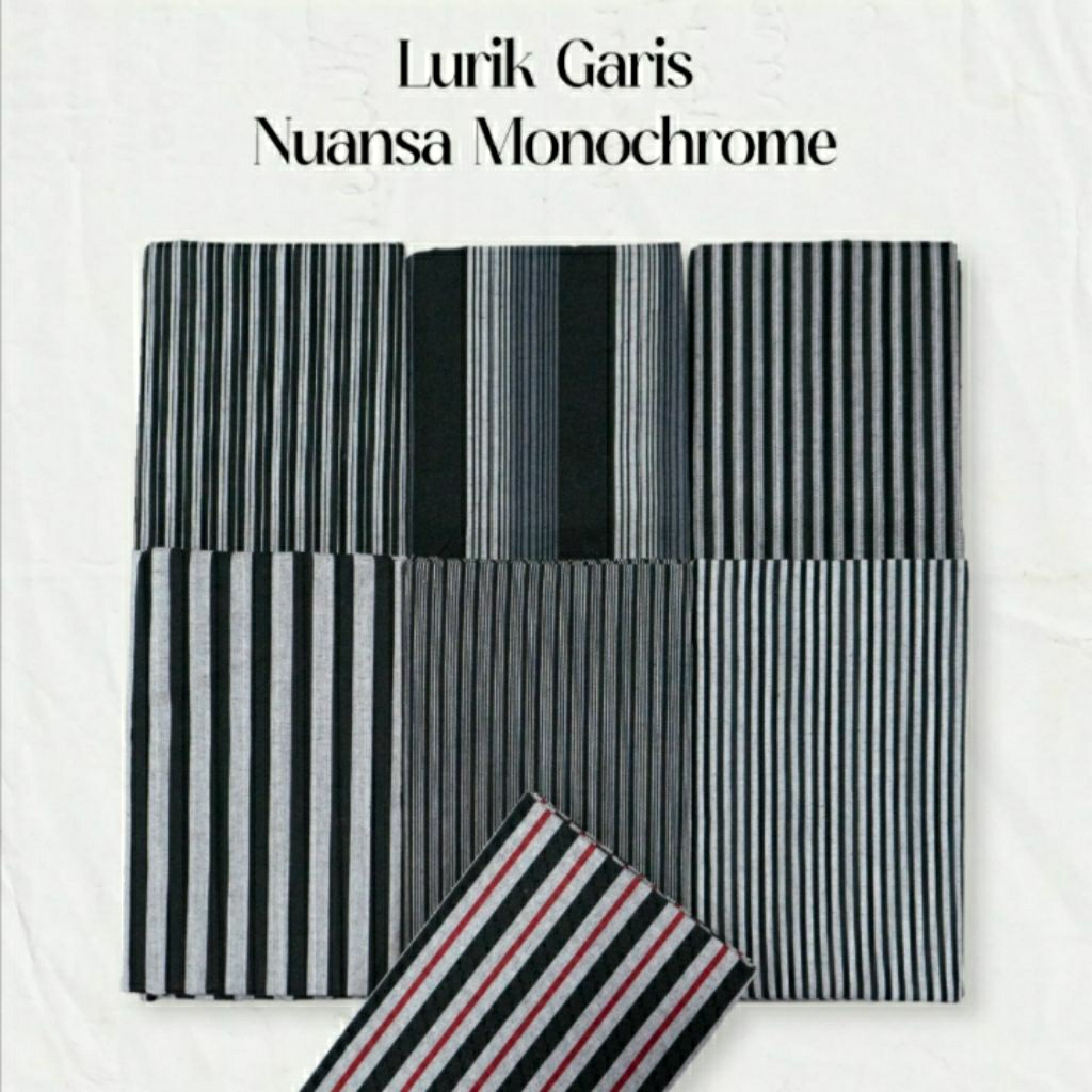 Kain Lurik Hitam Abu Monokrom Series / Tenun Lurik Hitam Klasik