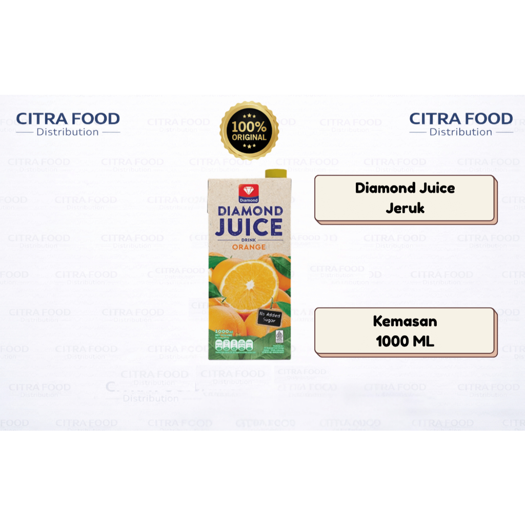 Diamond Juice Jeruk 1L Minuman Jus Jeruk UHT 1 Liter Minuman Buah Segar Siap Minum Original