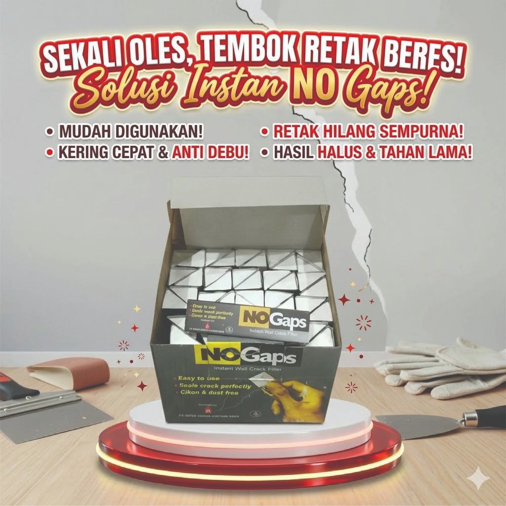 Dempul Tembok Instan NO GAPS Aquaproof - Penambal Retak Dinding & Plafon