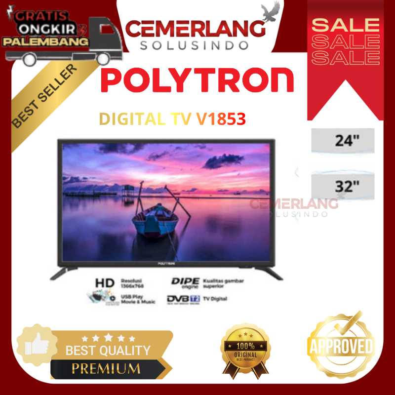 TV LED Polytron 24V1853/0853 / 32V1753/1853 LED Polytron 32 Inch Digital TV Polytron