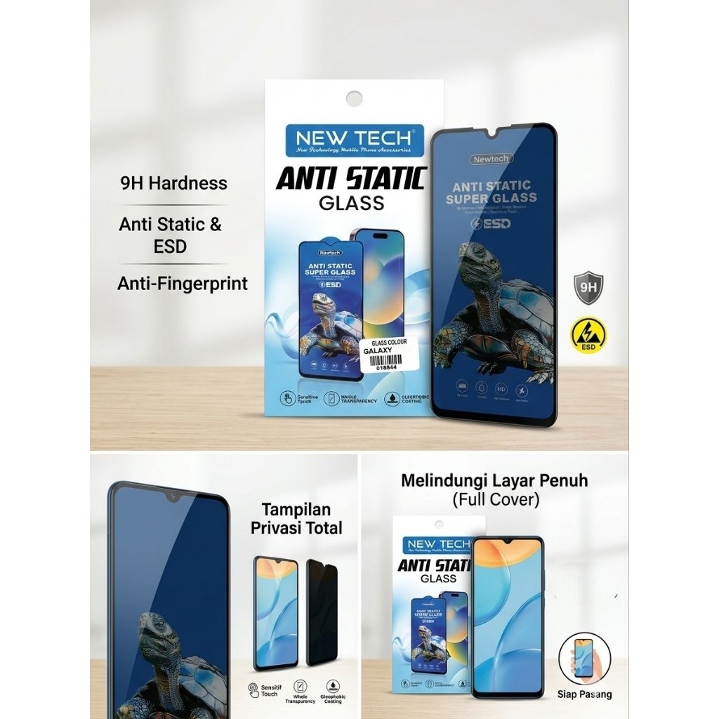 Tempered Glass Anti Static & Privacy HP Samsung Galaxy Fold7, Z Flip7, Z TriFold, Z Fold6, Z Flip6, 