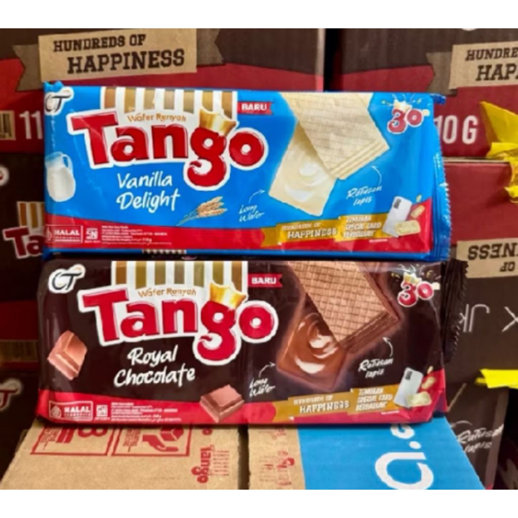 Wafer Tango 100gr 1 Dus isi 24pc Wafer Tango Chocolate dan Vanilla