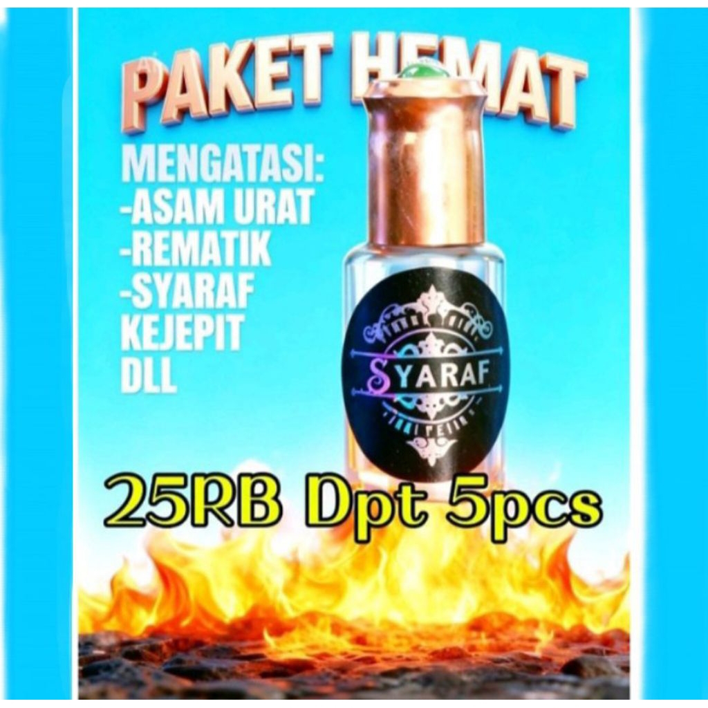 (PAKET HEMAT) 25RB DPT 5PCS, 6ML MINYAK TOTOK SYARAF JARI PETIR