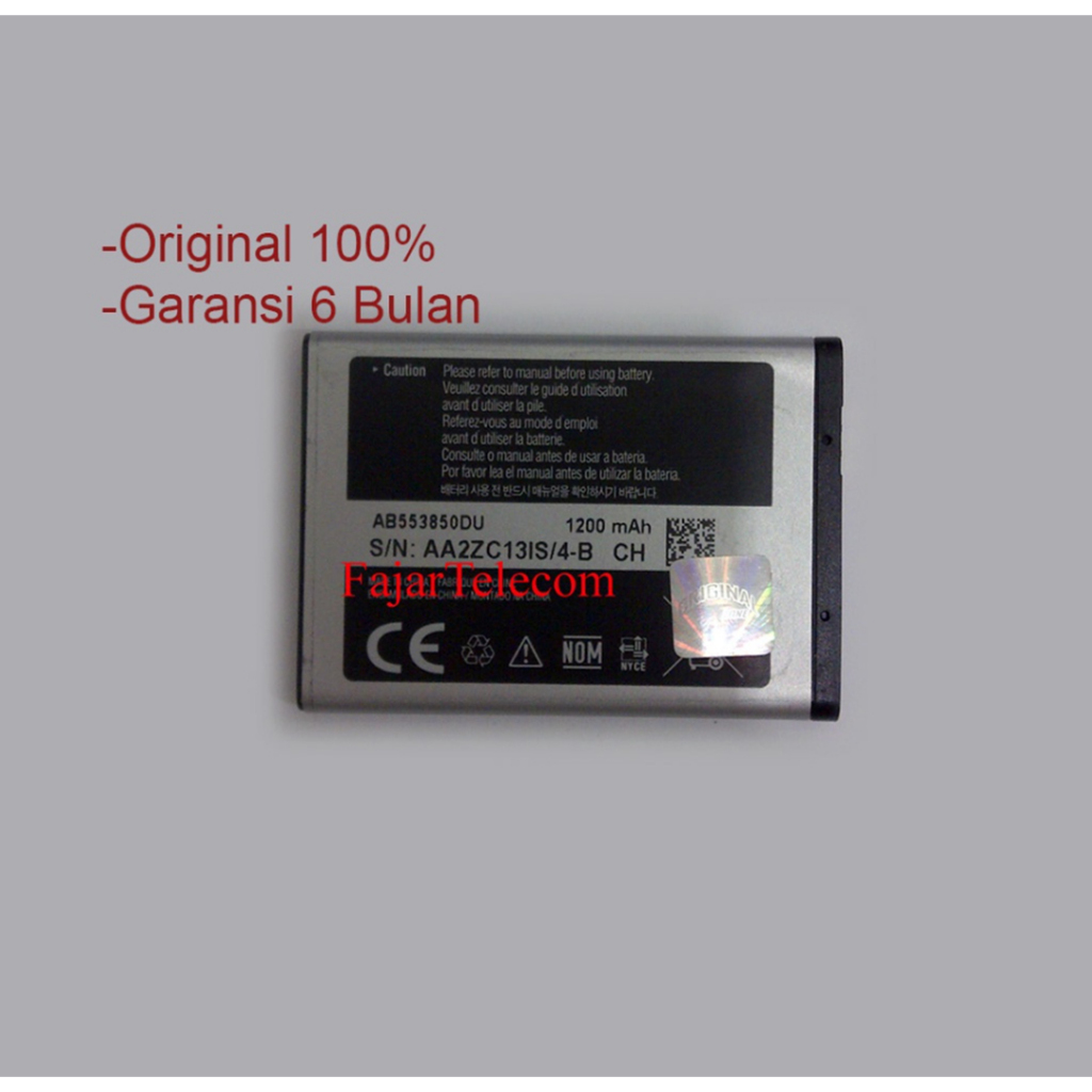 Baterai Samsung B5702 AB553850DC D880 Duos W599 W619 W629 AB553850DU Original