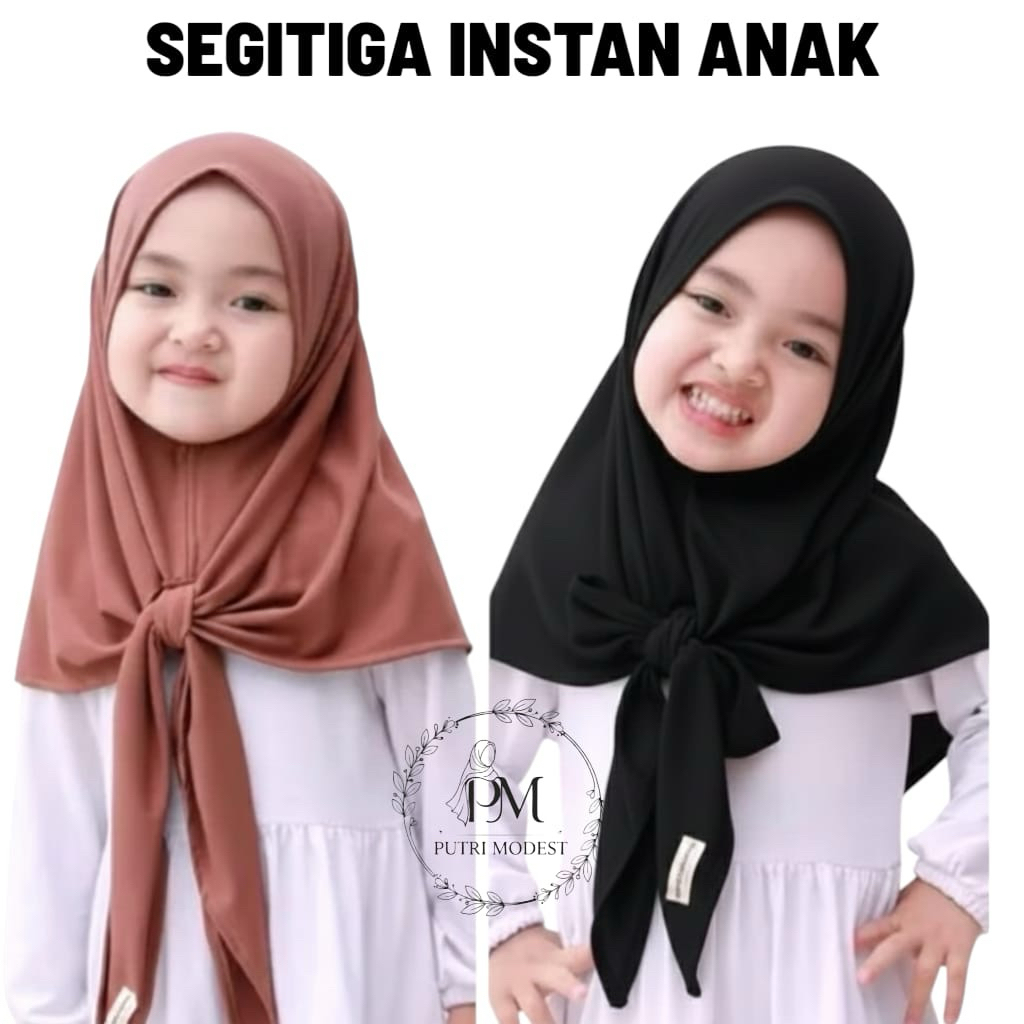 Kerudung Segitiga Anak Instant Premium 3-6 Tahun Ori By NOUKA Collection |Putri.Modest