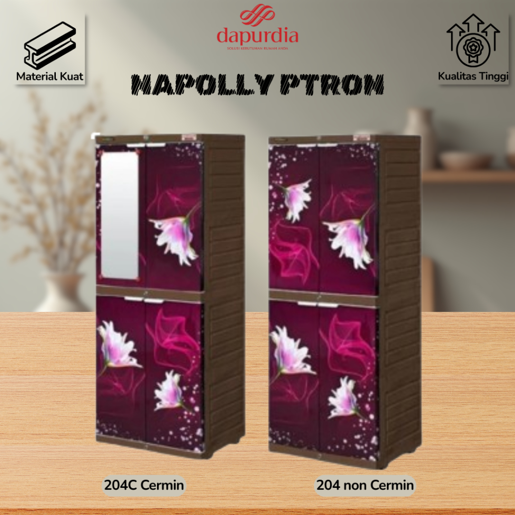NAPOLLY Lemari Serbaguna ICAB PTRON Warna Maroon