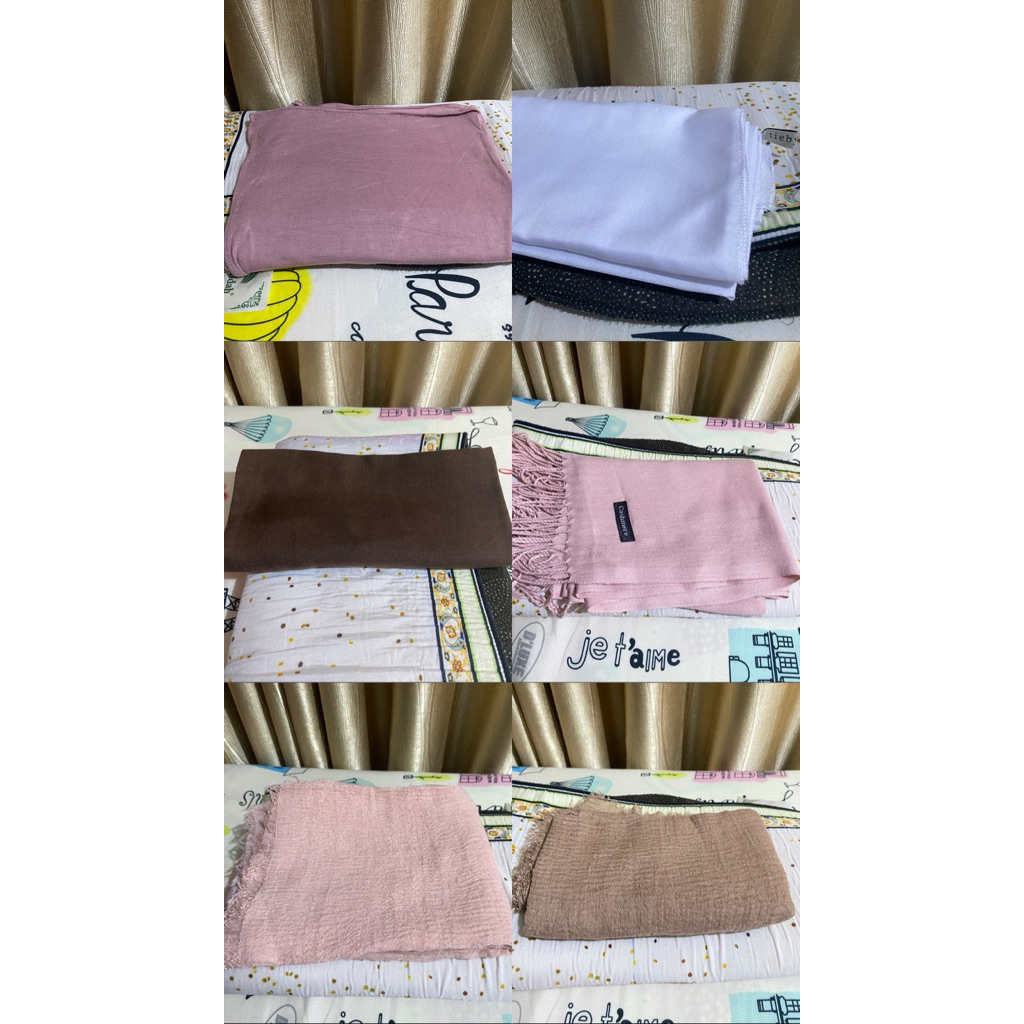 PRELOVED HIJAB SEGIEMPAT, PASHMINA CRINKLE, PASHMINA DUBAI, RABBANI, PASHMINA CERUTY